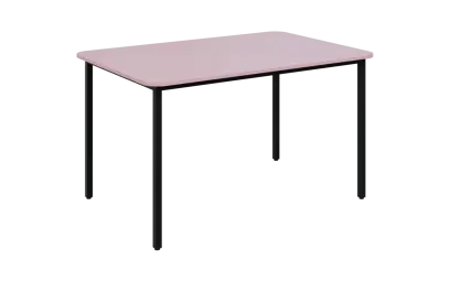 JSBR 130N Jídelní stůl 1300 x 900 mm, deska pastelově růžová / podnož černá